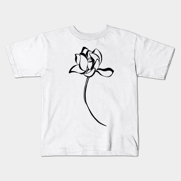 White lotus Kids T-Shirt by Art by Taya 